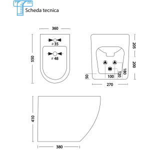 Bidet Linea T-Color in ceramica da terra grigio opaco