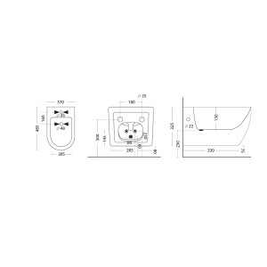 Bidet Linea T-Slim in ceramica sospeso