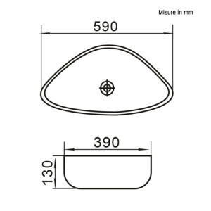 Lavabo a ciotola in ceramica 59cm