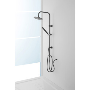 Colonna doccia in acciaio nero opaco Platinum H105cm