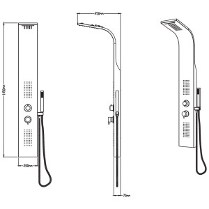 Colonna doccia in alluminio bianco Milano
