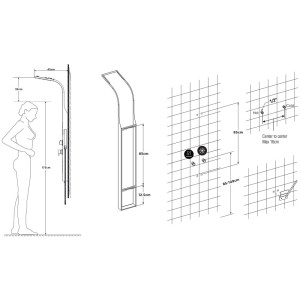 Colonna doccia in alluminio bianco Milano