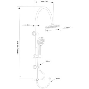 Colonna doccia Platinum H105cm