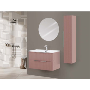 Composizione bagno Burano 80cm in mdf e pvc cannettato rosa