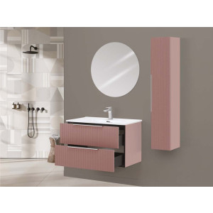 Composizione bagno Burano 80cm in mdf e pvc cannettato rosa