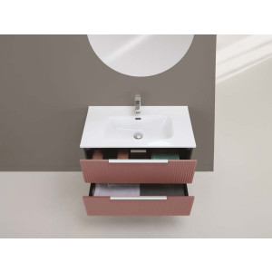 Composizione bagno Burano 80cm in mdf e pvc cannettato rosa