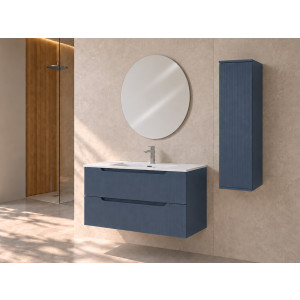 Composizione bagno Kann&egrave; 100cm in mdf e pvc cannettato blu