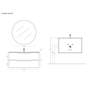 Composizione bagno Kann&egrave; 100cm in mdf e pvc cannettato rosa