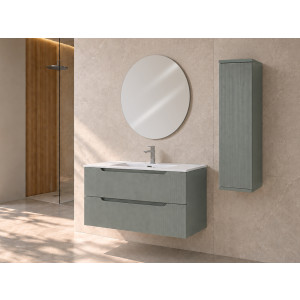 Composizione bagno Kann&egrave; 70cm in mdf e pvc cannettato verde