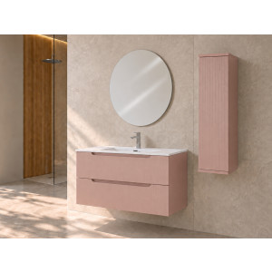 Composizione bagno Kann&egrave; 80cm in mdf e pvc cannettato rosa
