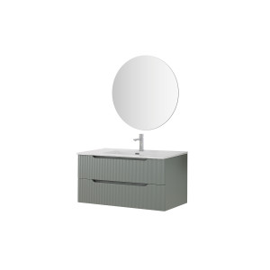 Composizione bagno Kann&egrave; 80cm in mdf e pvc cannettato verde