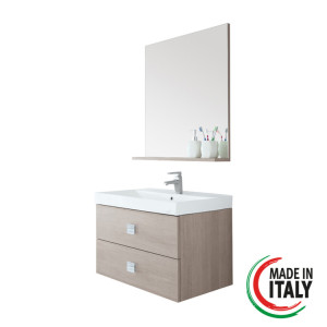 Composizione bagno sospesa Bravo75 rovere chiaro