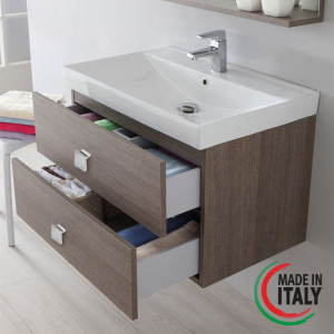 Composizione bagno sospesa Bravo75 rovere scuro