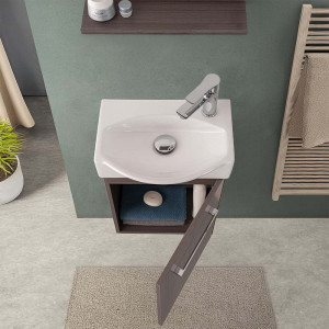 Composizione bagno sospesa Elys 40cm in MDF legno