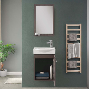 Composizione bagno sospesa Elys 40cm in MDF legno