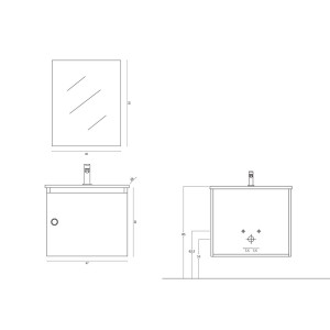 Composizione bagno sospesa Si50 bianco laccato