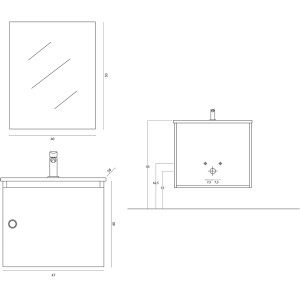 Composizione bagno sospesa Si50 rovere chiaro