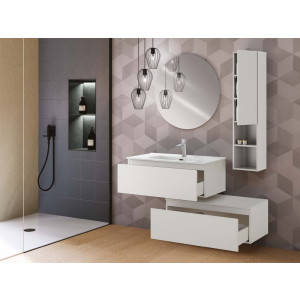 Composizione sospesa 2 cassetti 90cm bianca linea Light