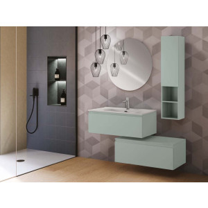 Composizione sospesa 2 cassetti 90cm verde linea Light