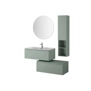 Composizione sospesa 2 cassetti 90cm verde linea Light