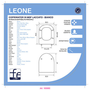 Copriwater in mdf laccato bianco Leone