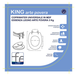 Copriwater universale in legno arte povera King