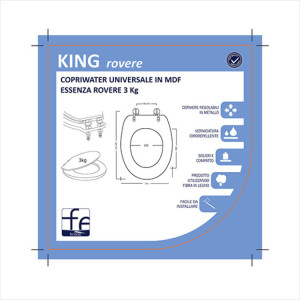 Copriwater universale in legno rovere King