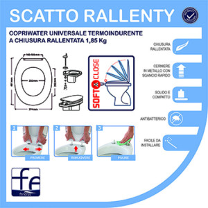 Copriwater universale termoindurente Scatto Rallenty