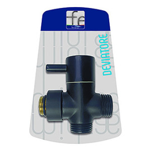 Deviatore per colonna doccia in ottone nero opaco