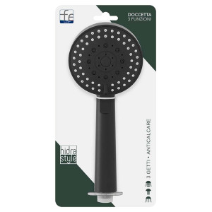 Doccetta tonda in abs 3 funzioni nero Hidra Style