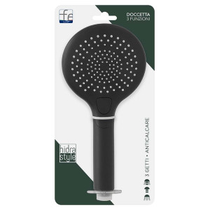 Doccetta tonda in abs 3 funzioni nero Hidra Style