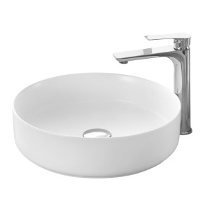 Lavabo da appoggio bianco opaco in ceramica dia40cm