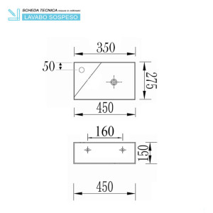 Lavabo in ceramica L45cm