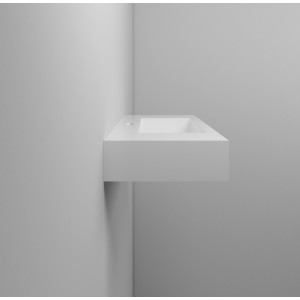 Lavabo sospeso in resina L100cm bianco lucido