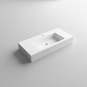 Lavabo sospeso in resina L100cm bianco lucido