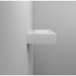 Lavabo sospeso in resina L80cm bianco lucido