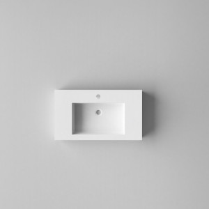 Lavabo sospeso in resina L80cm bianco lucido