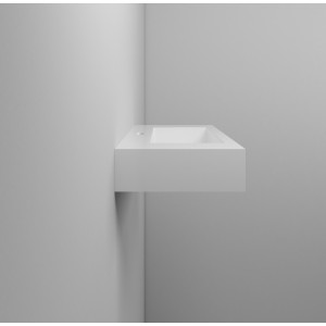 Lavabo sospeso in resina L90cm bianco lucido