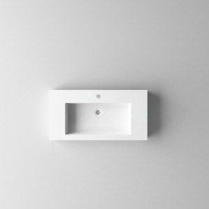 Lavabo sospeso in resina L90cm bianco lucido