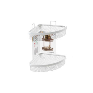 Mensola angolare due ripiani bianca linea Taki