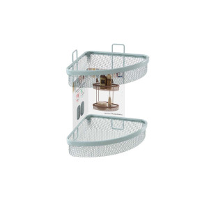 Mensola angolare due ripiani verde acqua linea Taki