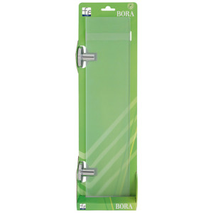 Mensola cromo e vetro satinato da 50 cm linea Bora