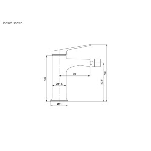 Miscelatore bidet cromo serie Armony