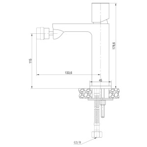 Miscelatore bidet spazzolato serie Lotus