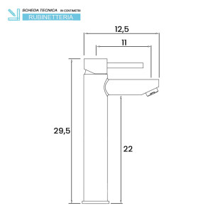 Miscelatore lavabo alto nero opaco serie York