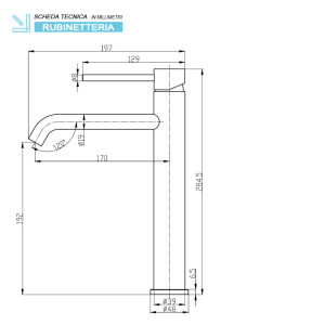 Miscelatore lavabo alto serie Nuego