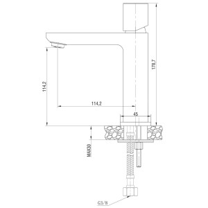 Miscelatore lavabo spazzolato serie Lotus