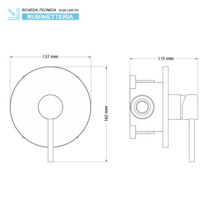 Miscelatore monocomando ad incasso serie Nuego