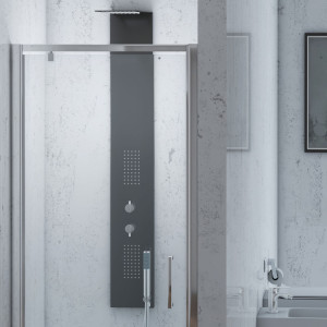 Parete doccia battente linea T-Squared da 80cm, H200cm