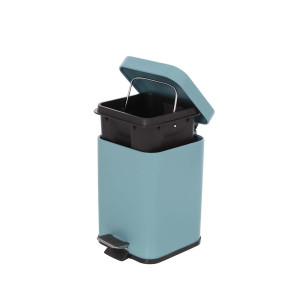 Pattumiera quadrata in acciaio acqua marina 3 Lt